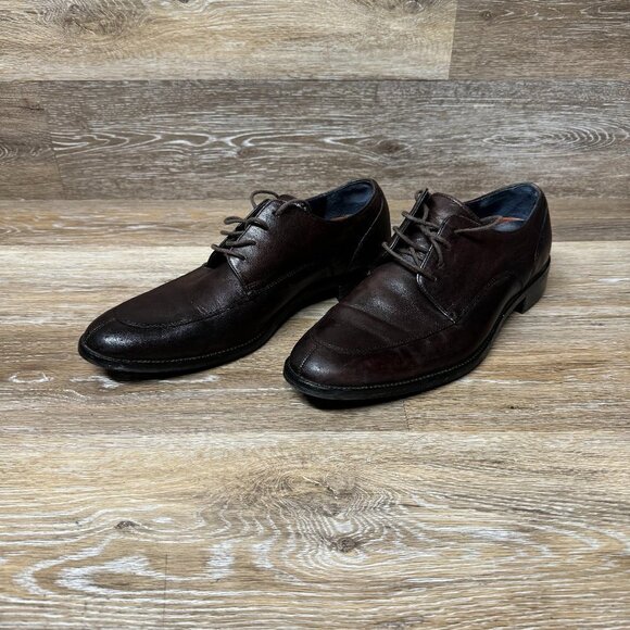 Cole Haan Men 10.5 M Lenox Hill Split Toe Oxfords Shoes Brown Leather C11628 - Picture 1 of 6
